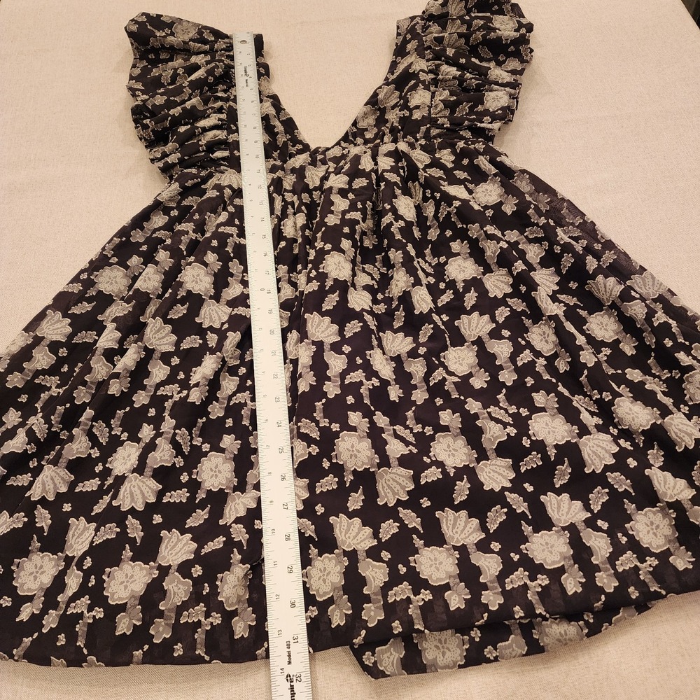 Storia Black Floral Babydoll Dress Whimsigoth Fairy Grunge Cottagecore Boho S - Picture 8 of 9